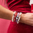 Red Santa | Silver | Firefly Glass Polka Dot Bracelet